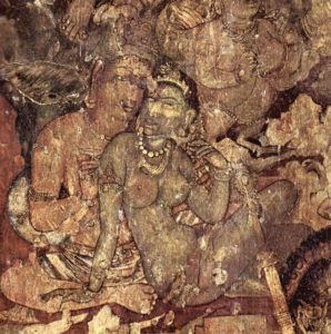 Mural in Ajanta Caves - more than 1,500 years old!