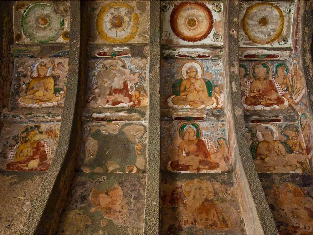Mural on vaults, Ajanta Cave No.10