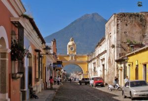 Antigua Guatemala and Agua volcano