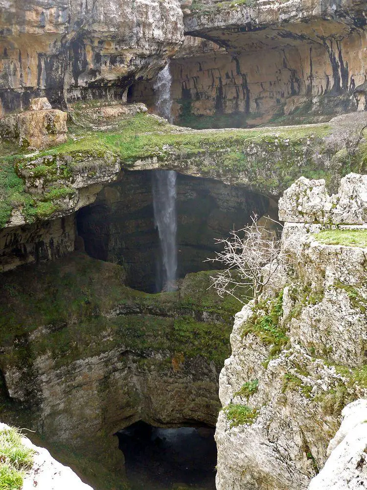 Bala'a sinkhole and waterfall