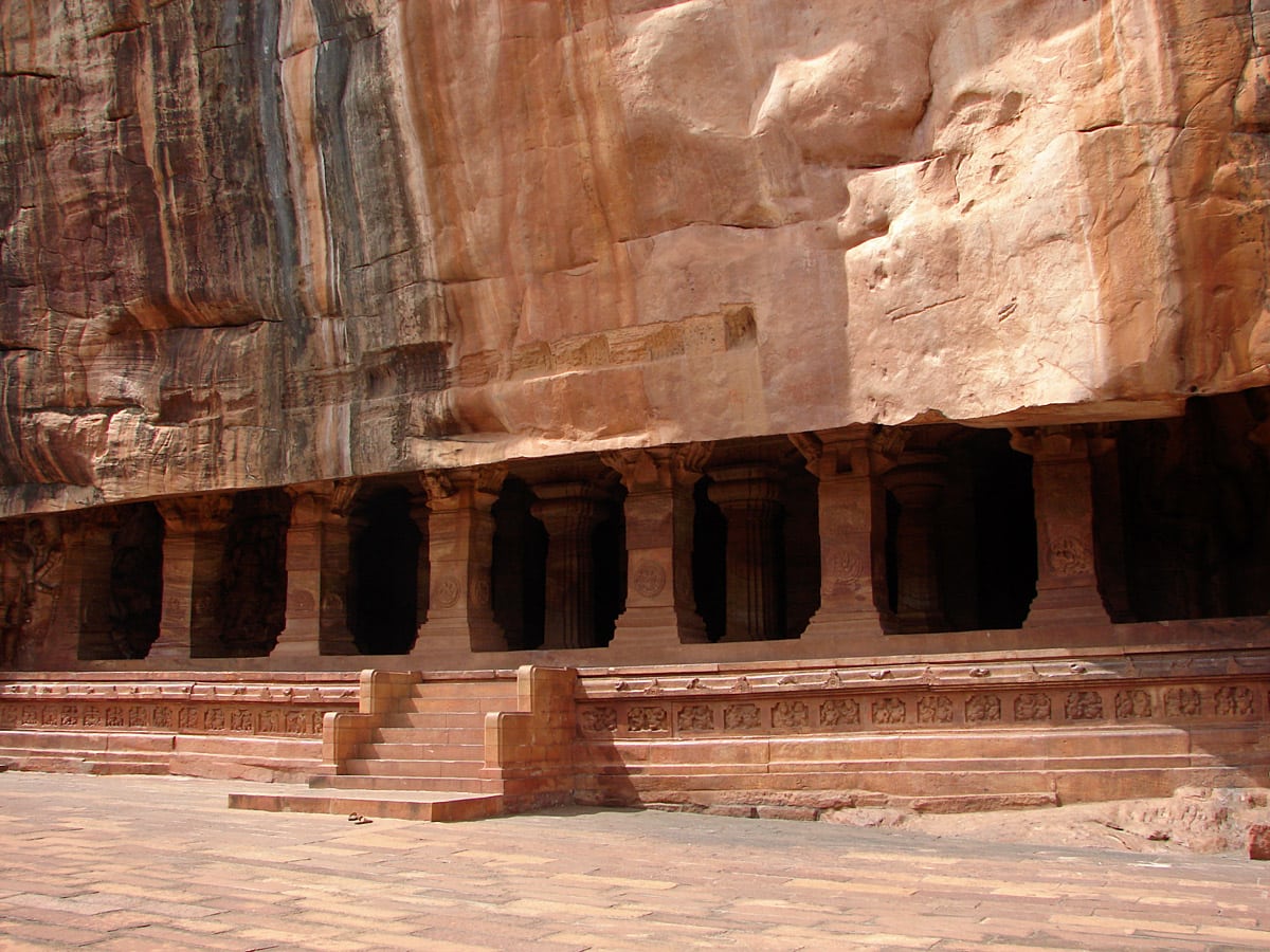 Badami Cave 3 in India, entrance portal