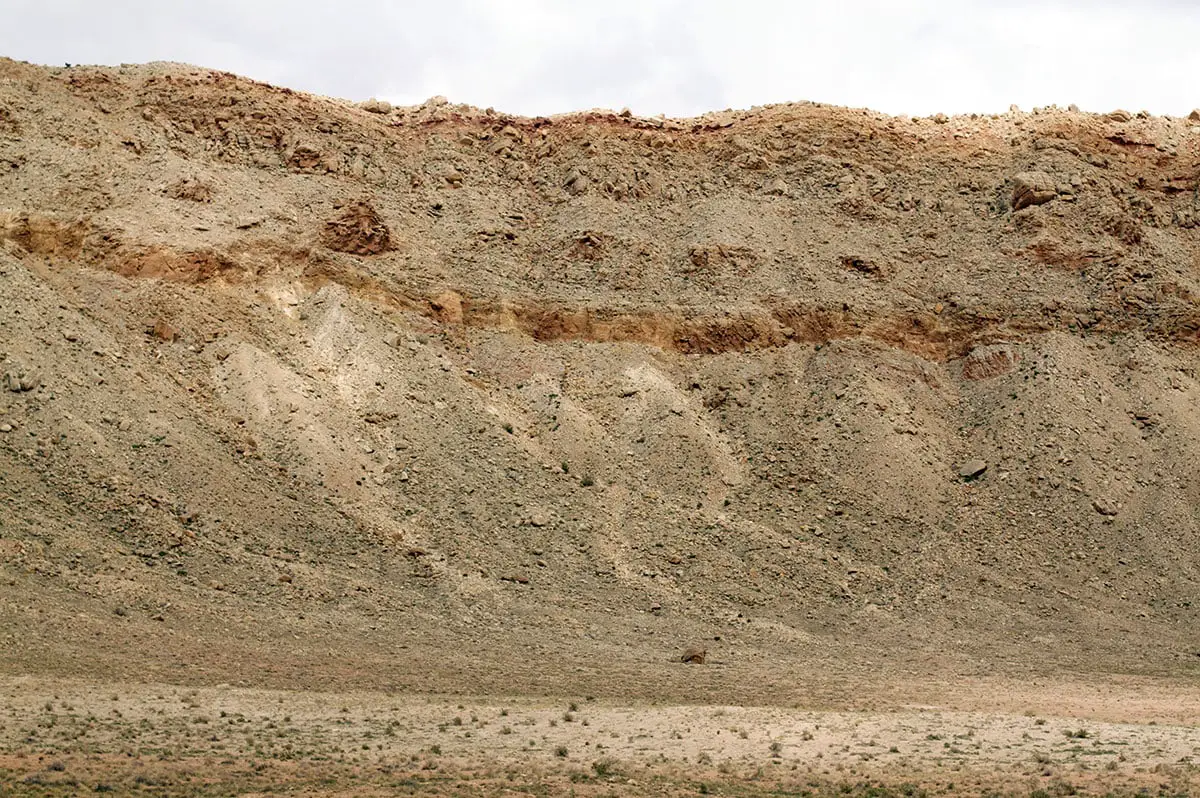 Muro del noreste en el cráter del meteorito