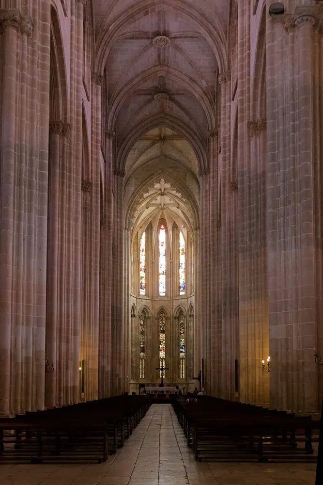 Inside the Batalha Monastery church, Portugal