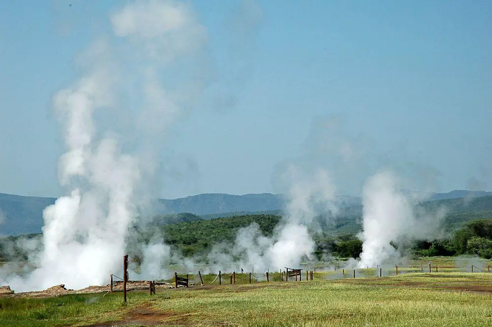 Hot springs and geysers at Lake Bogoria