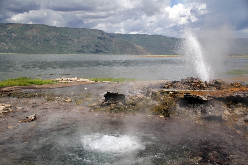 Geyser and boiling spring at Lake Bogoria, Kenya