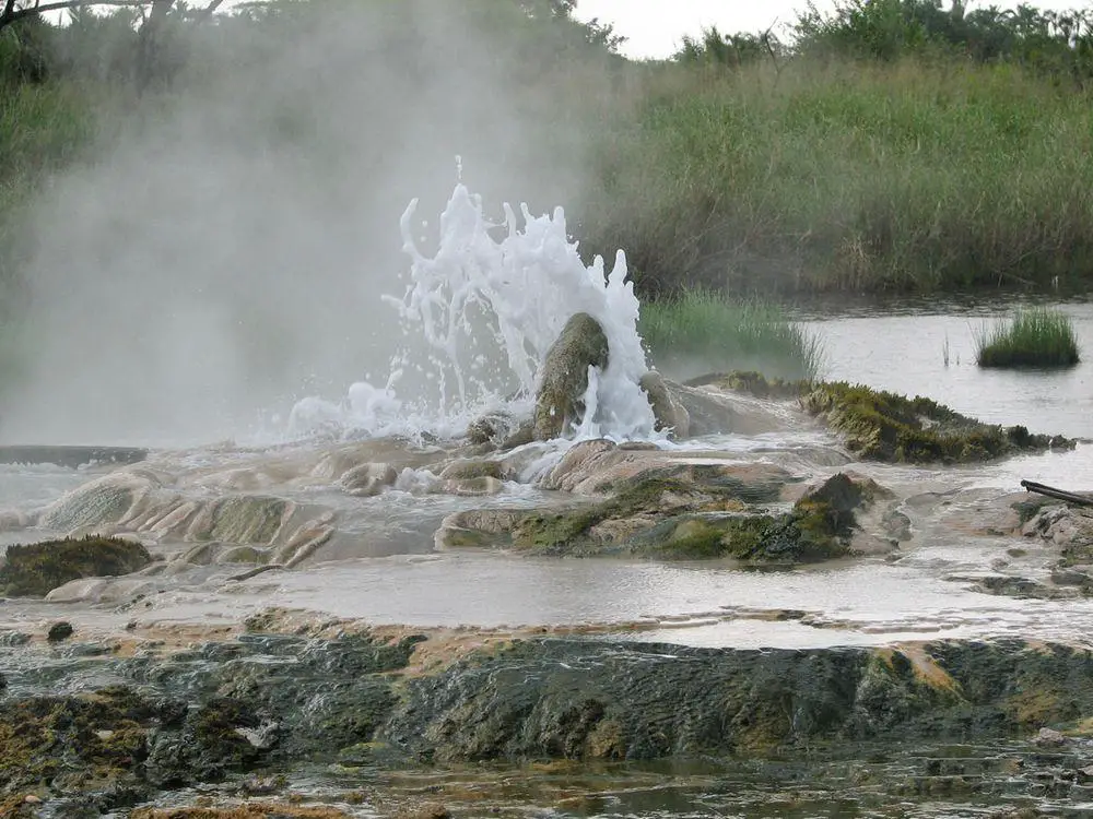 Mumbuga erupting spring, Sempaya Hot Spring in Uganda