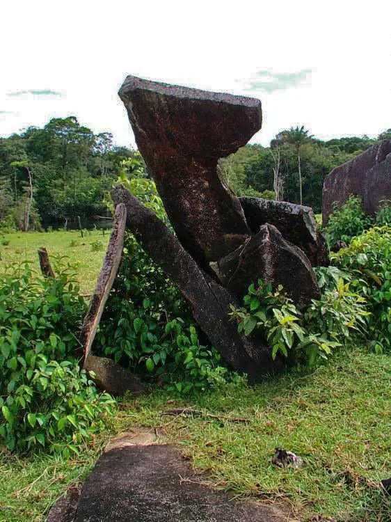 Calçoene megalithic stones in Brazil. Seemingly chaotic aggregation of stones possibly has certain order