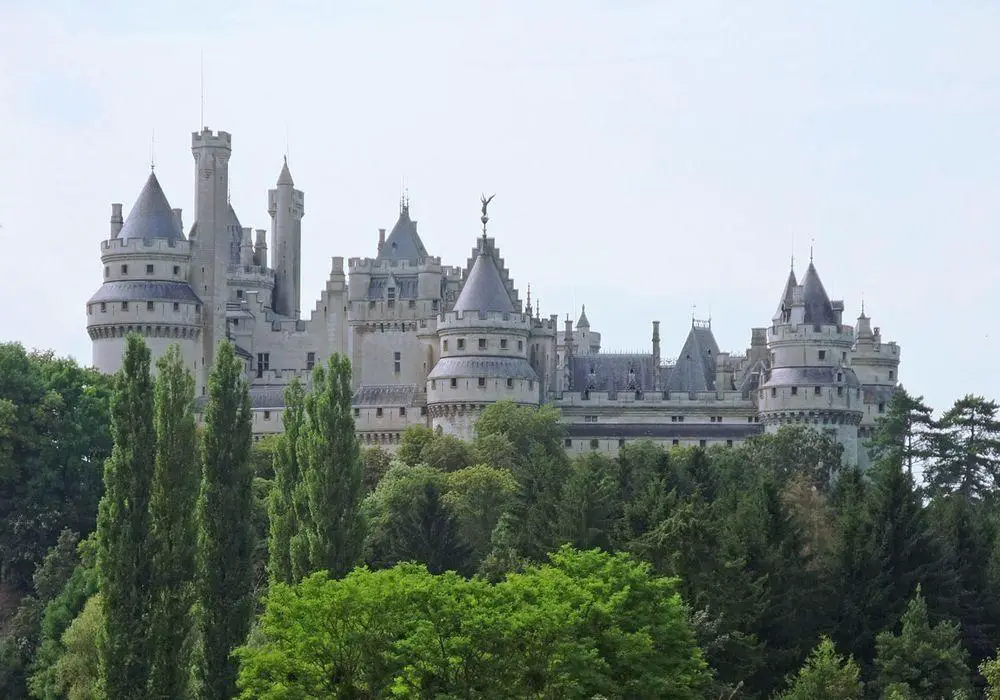 Château de Pierrefonds rising above the treetops, Picardy