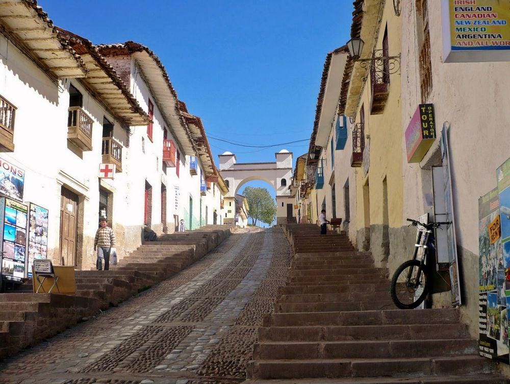Steep street in Cusco
