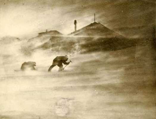 Storm at Mawson Hut, Antarctica