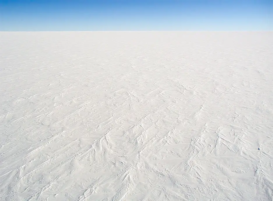 This is Dome C, 1200 km from Dome A, taken from 32 m height. Landscape at Dome A looks the same. Antarctica