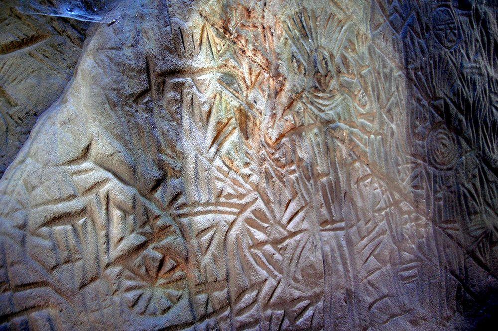 Neolithic petroglyphs in Edakkal Caves, India