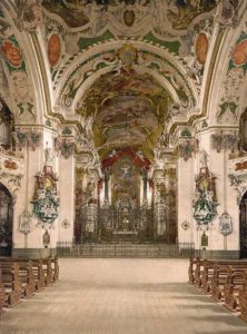 Interior of Einsiedeln Abbey church, Switzerland
