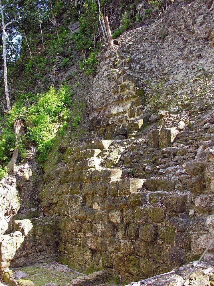 Crumbling wall of La Danta pyramid, El Mirador
