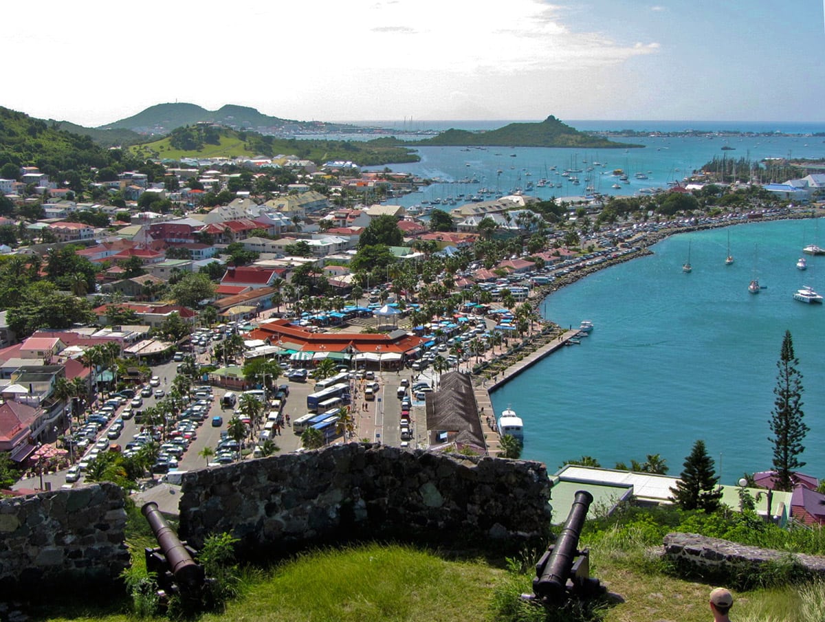 View from Fort Saint-Louis to Marigot, one of the wonders of Saint Martin