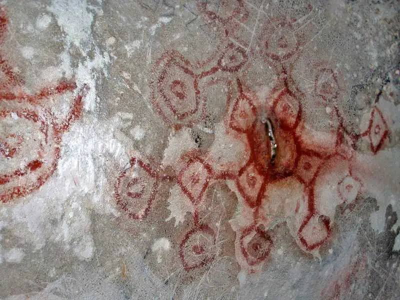 Amerindian drawings in Fontein Cave, Aruba