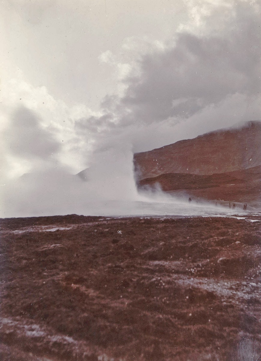 Geysir erupting, around 1900
