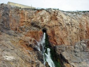 Waterfall from a tunnel from World War II times, Gibraltar