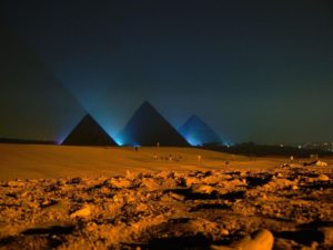 Giza Pyramids at night