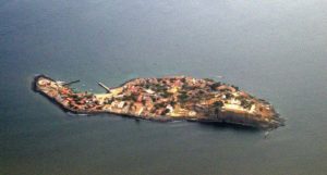 Gorée Island from the air, as seen from the west, Senegal