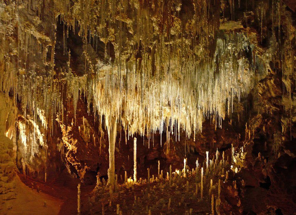 Stalactites in Grotte de la Clamouse, France