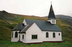 Grytviken Church in South Georgia, side view