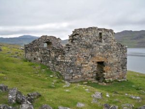 Ruins of Hvalsey Fjord Church - the only remaining early medieval European structure in America, Greenland