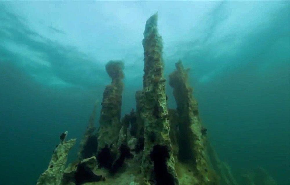 Ikaite columns in Ikka Fjord, Greenland