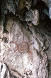 Prehistoric paintings at Ile Kére Kére, Timor-Leste