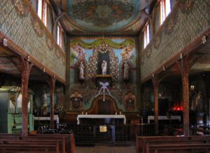 Interior of Iracoubou church, French Guiana