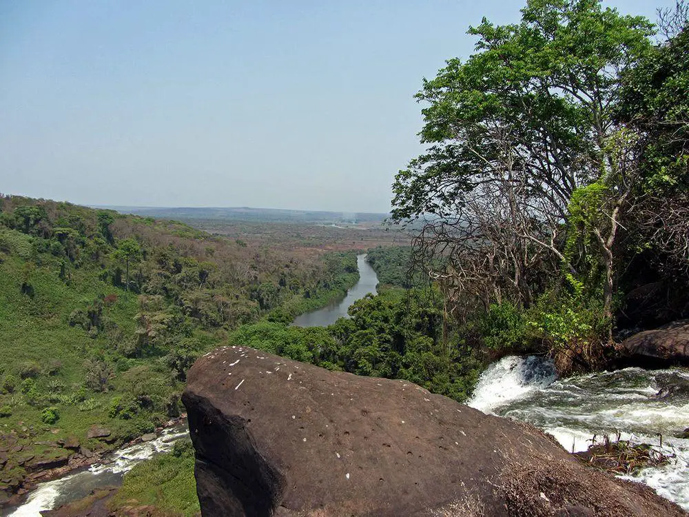 Lucala river below Kalandula Falls, Angola
