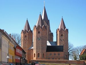 The five towered Kalundborg Church, Denmark