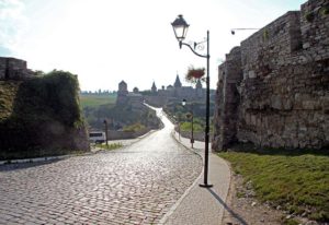 Leaving Kamianets-Podilskyi towards the medieval castle, Ukraine