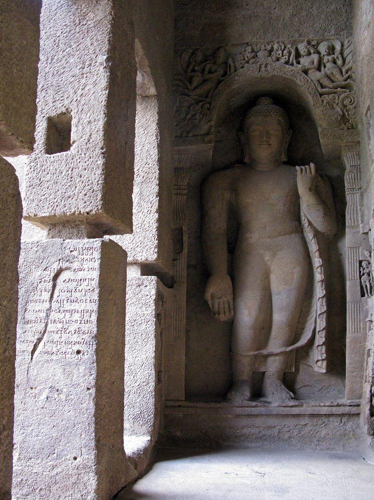 Collosal Buddha in Cave 3, Kanheri Caves in India