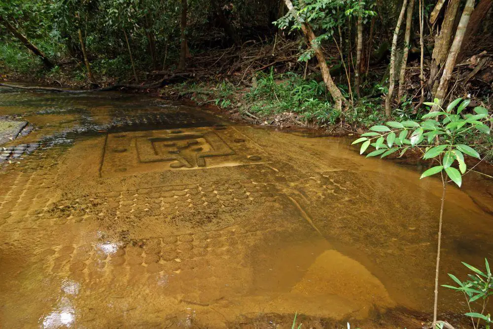 Stone carvings in the Kbal Spean riverbed, Cambodia
