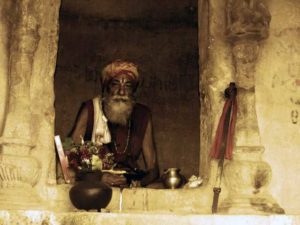 Holy man in Khandagiri Cave, India