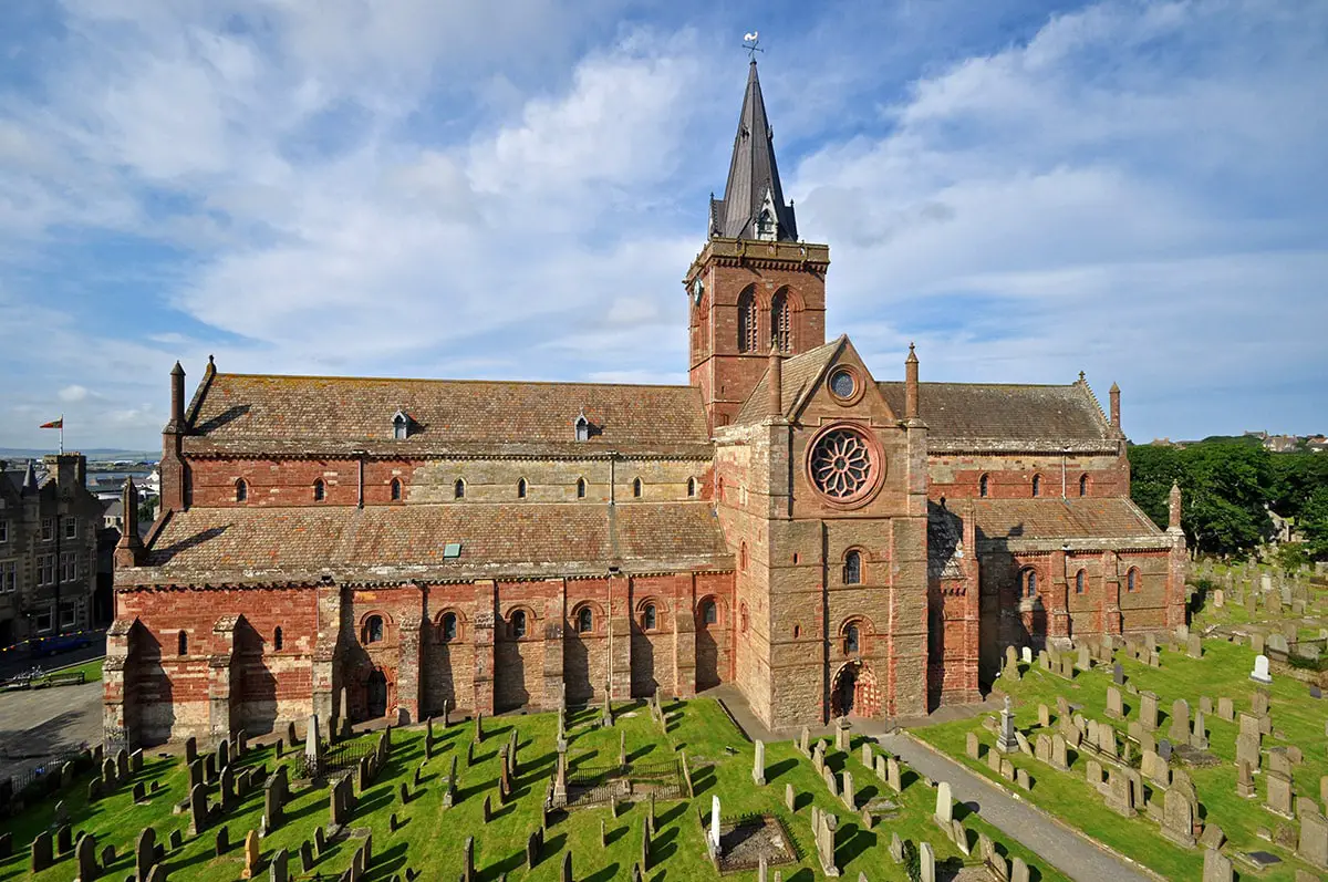 St. Magnus Cathedral in Kirkwall, one of the best examples of Norman architecture