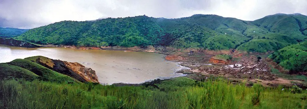 Lake Nyos one month after the eruption of carbon dioxide, Cameroon