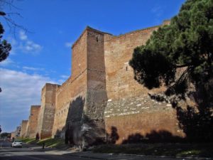 Aurelian walls - ancient fortifications in Rome, Italy