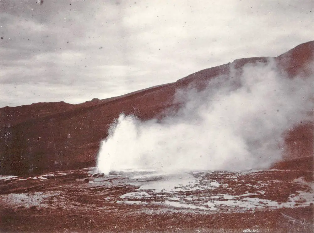 Litli Geysir erupting, sometimes around 1900
