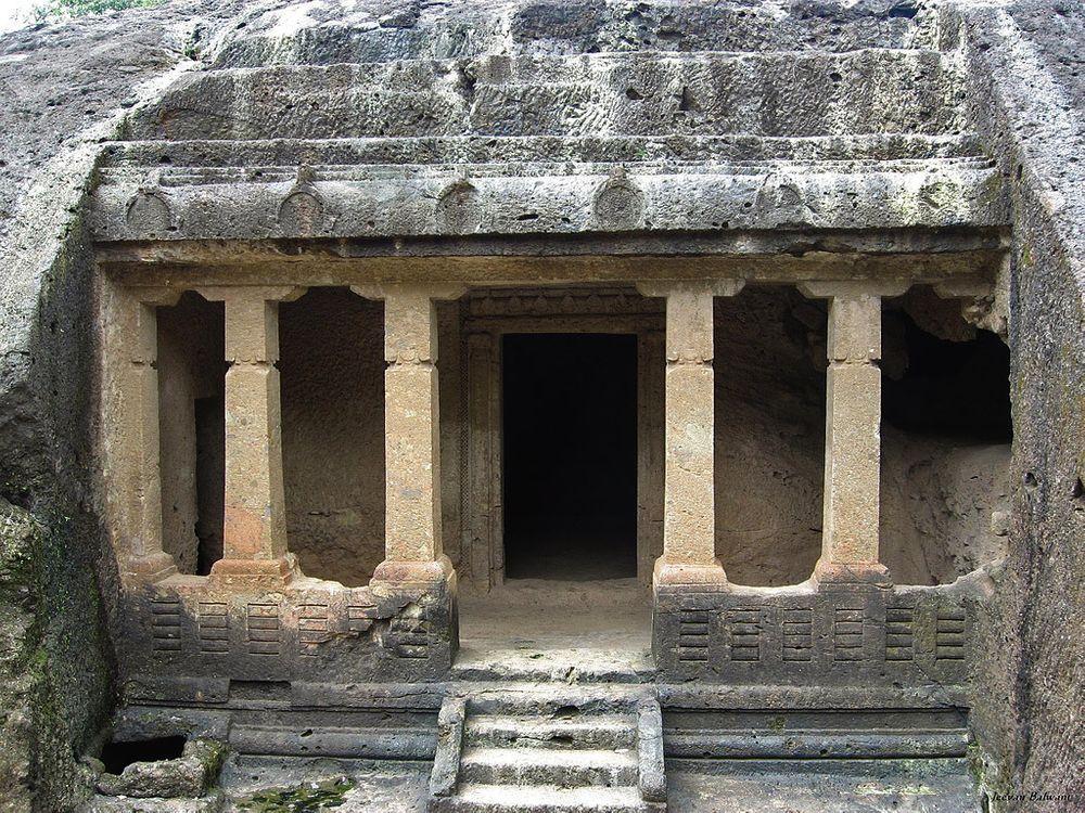Cave II in south-eastern group, entrance, Mahakali Caves