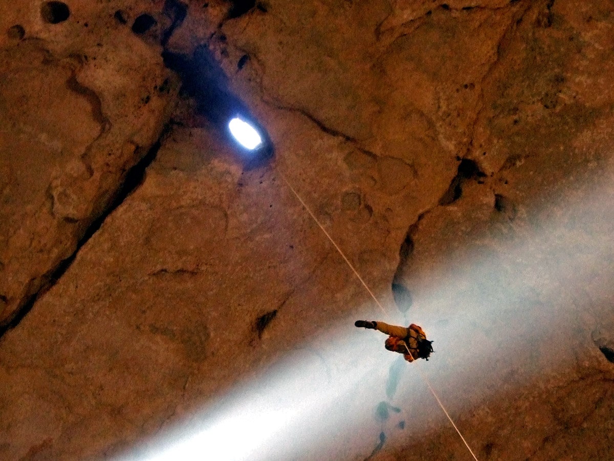 Majlis al Jinn in Oman, ascending towards the Cheryl's Drop