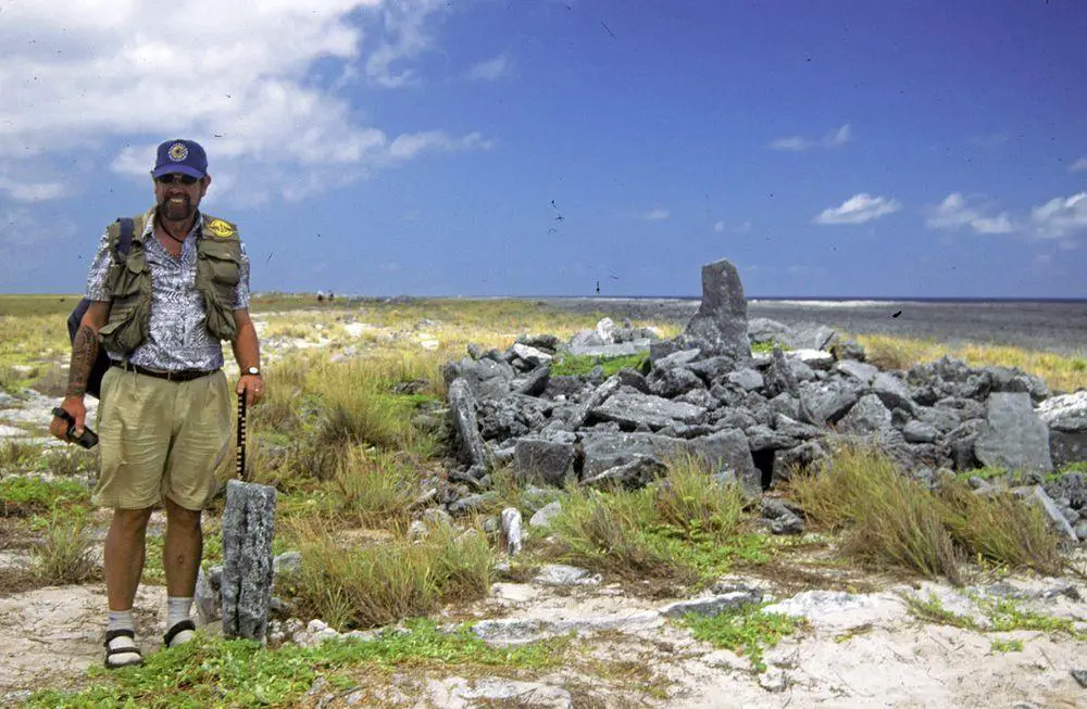 Ruins of a prehistoric structure, Malden Island, Kiribati