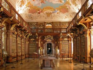 Library in Melk Abbey, Austria