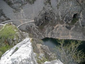 Modro Jezero (Croatia) from above. Seen the road built for the visit of Emperor Frantz Joseph I