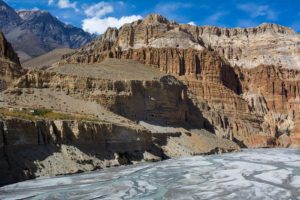 Man made caves in Upper Mustang Valley, Nepal