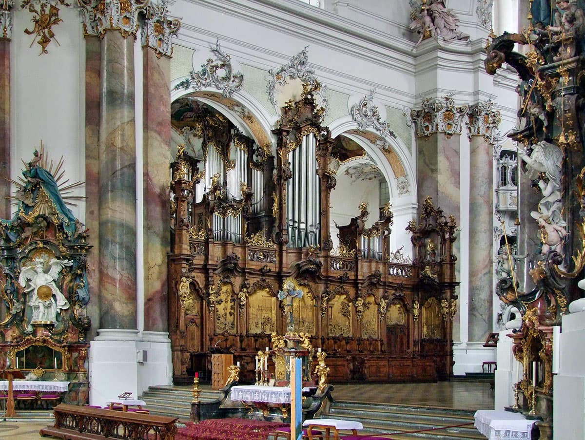 The old organ in Ottobeuren Basilica, Bavaria