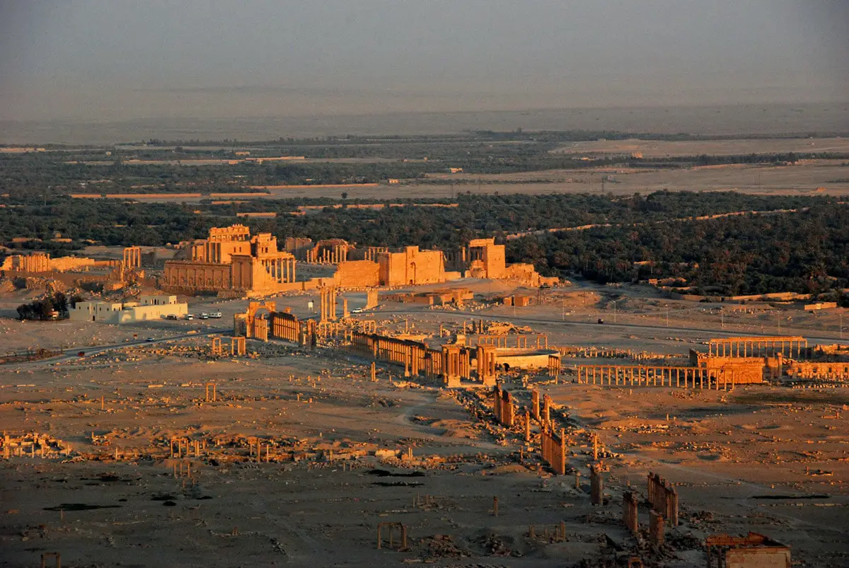 Ruins of Palmyra from above, Syria