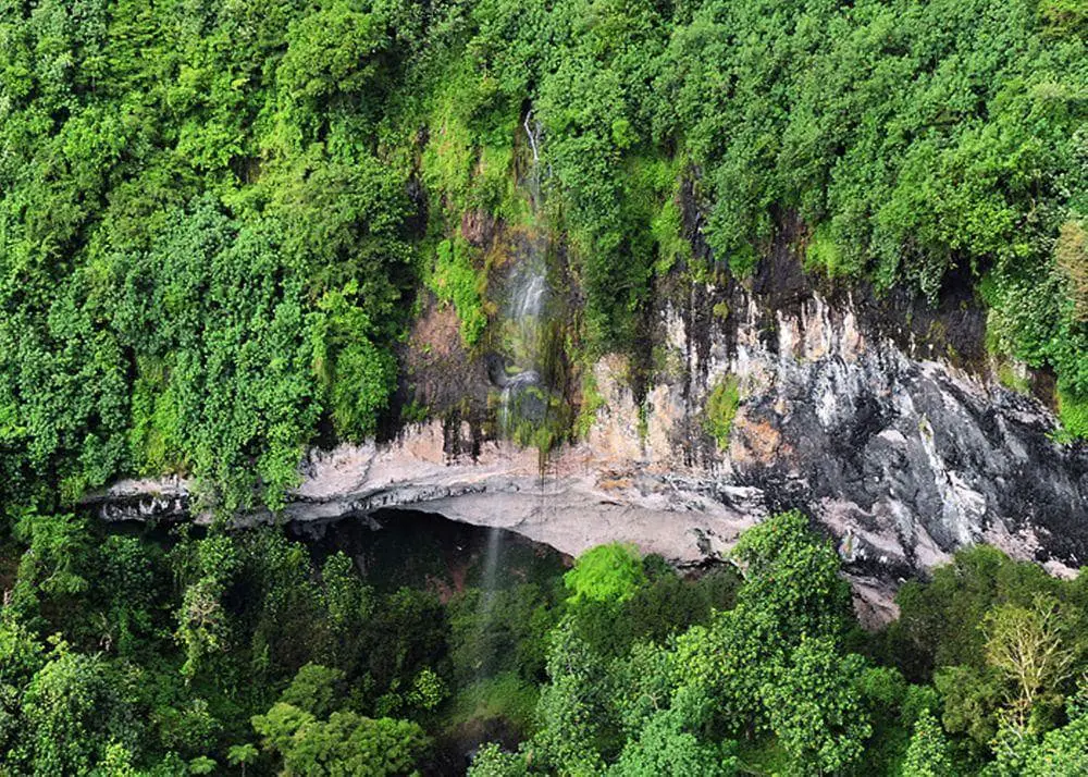 Pahntakai Falls in Pohnpei rainforest