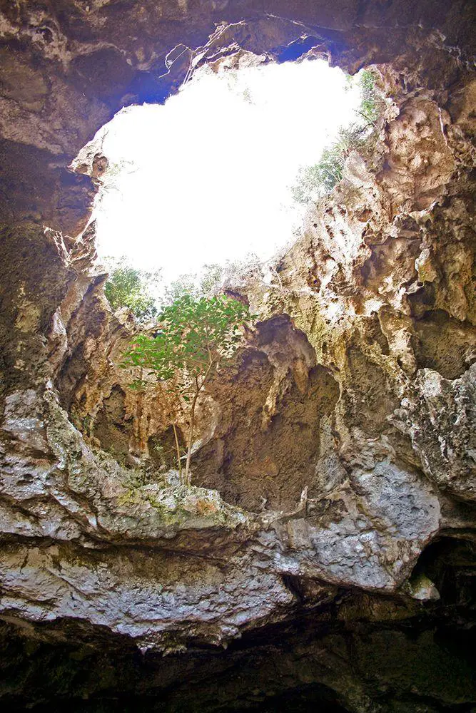 Sinkhole in Preacher's Cave, Bahamas